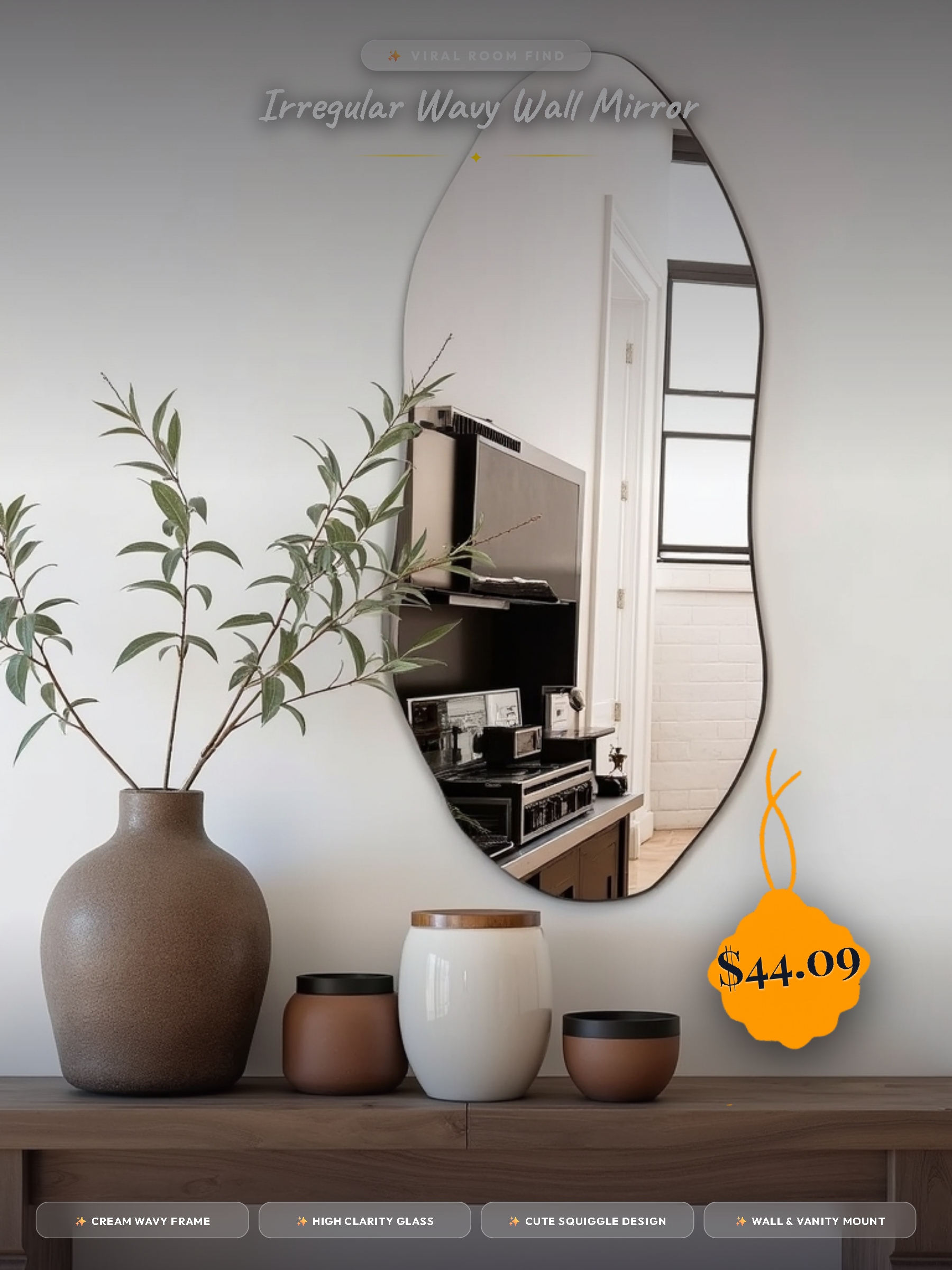 Irregular Wavy Wall Mirror