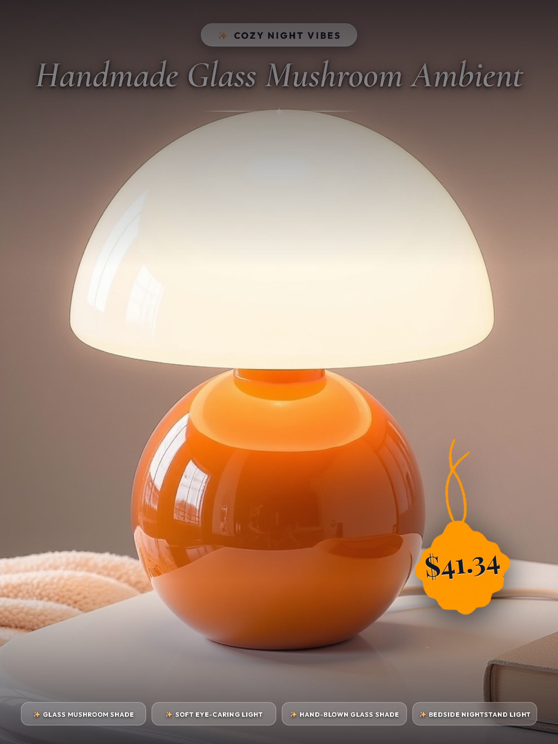 Handmade Glass Mushroom Ambient