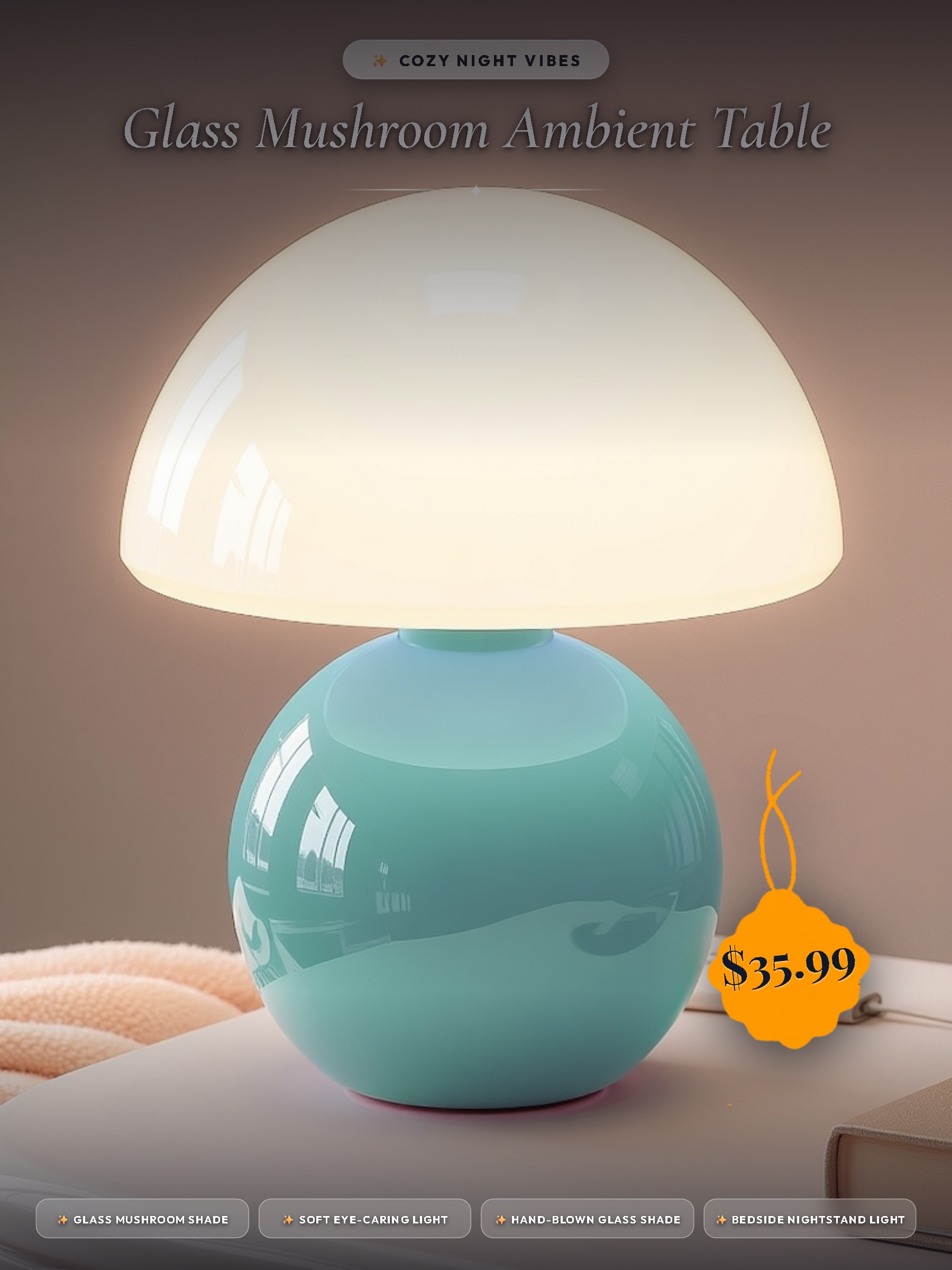 Glass Mushroom Ambient Table