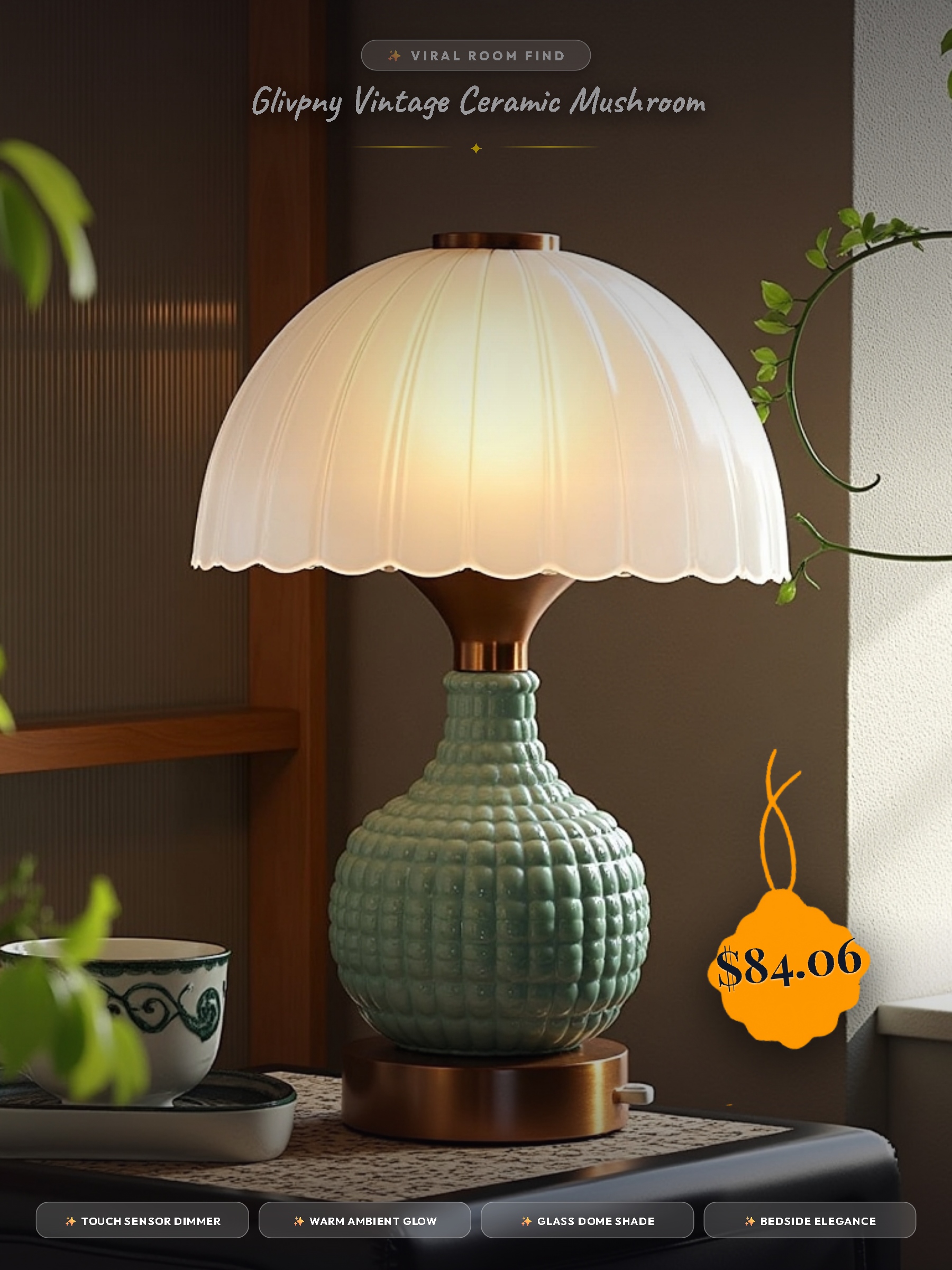Glivpny Vintage Ceramic Mushroom